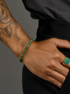 Dark Green Malachite Heishi Bracelet