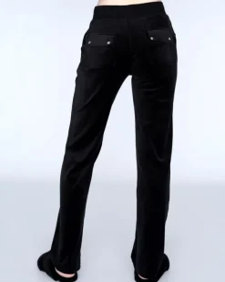 Del Ray Classic Velour Pant Pocket Design