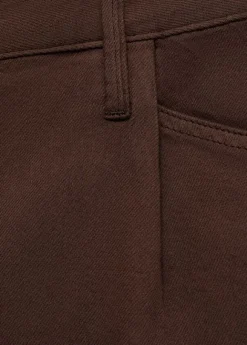 Denim shorts with frayed hem and pl