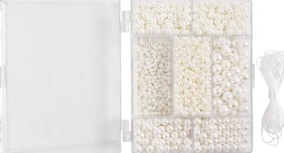 DIY Mix Smykker, Halskæde og armbånd, hvid perlemor