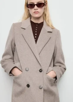 Double-breasted wool coat