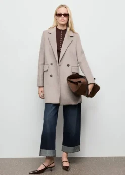 Double-breasted wool coat