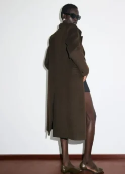 Double-breasted wool coat