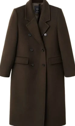 Double-breasted wool coat