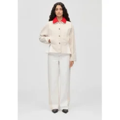 2453 Double Rinse Denim, Peplum Collar Jacket