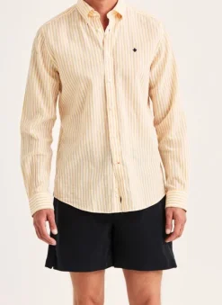 Douglas Linen Stripe Shirt-Classic Fit