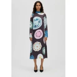 2263 Dry Viscose, Long Sleeve Midi Dress