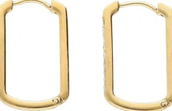 Earring square strass hoop midi