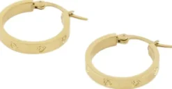 Earrings with engraved hearts
