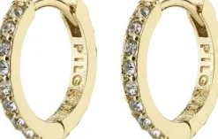 EBNA small crystal hoops gold-plated