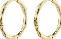 EDDY recycled organic shaped large hoops gold-plated