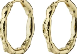 EDDY recycled organic shaped medium hoops gold-plated
