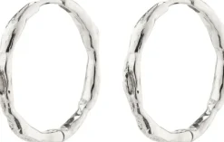 EDDY recycled organic shaped large hoops silver-plated