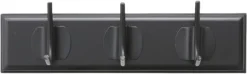 EDGY coat rack, 3 hooks - black w. black finish