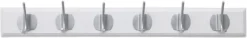 EDGY coat rack, 6 hooks - white w. chrome finish