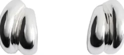 Embossed semi-hoop earrings