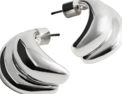 Embossed semi-hoop earrings