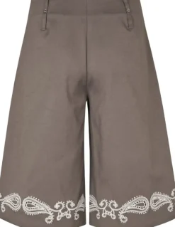 2492 Embroidered Canvas, Pleated Eyelet Bermuda