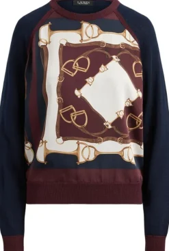 Equestrian-Print Cotton-Blend Sweater