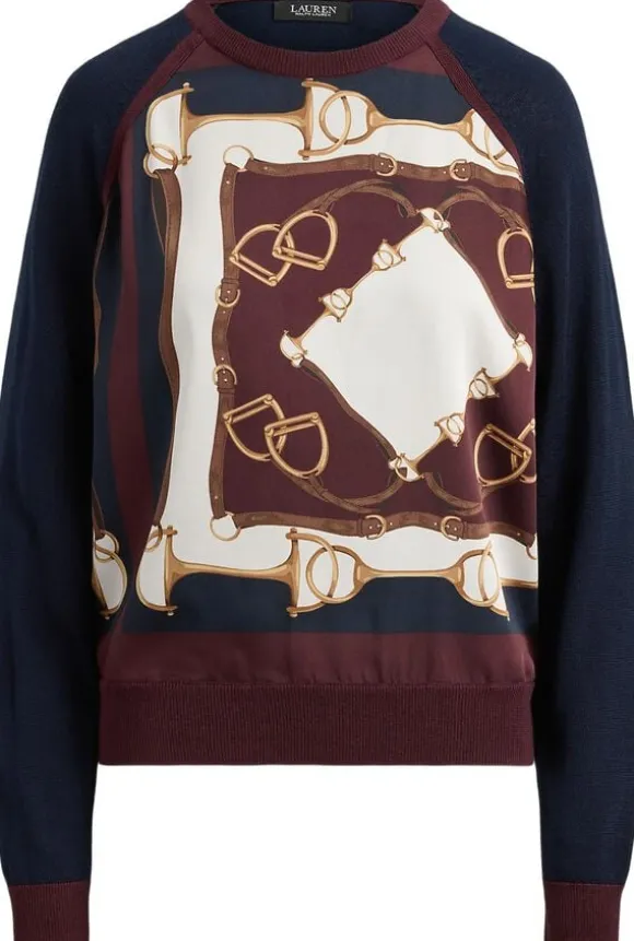 Equestrian-Print Cotton-Blend Sweater