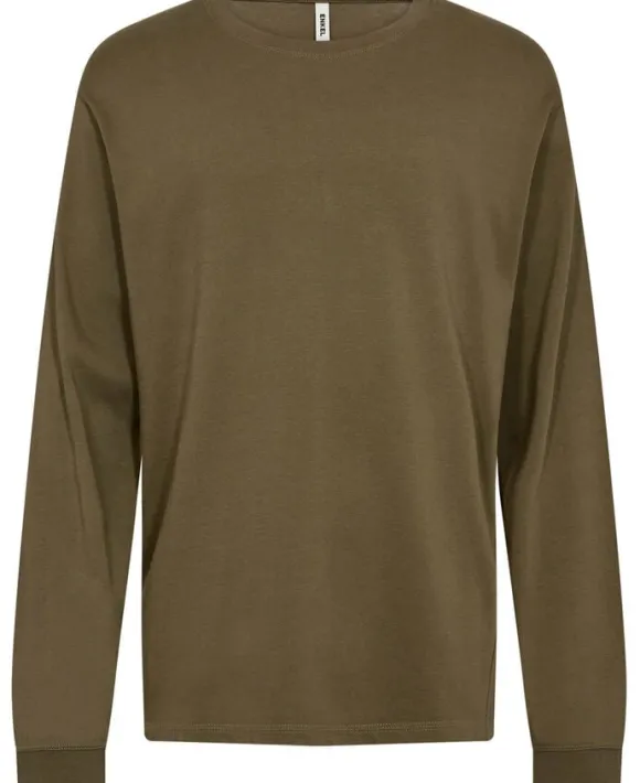 ESLEAF LS Crewneck - Organic M DARK MOSS GREEN, size L