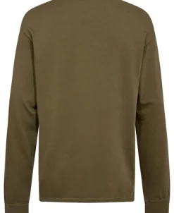 ESLEAF LS Crewneck - Organic M DARK MOSS GREEN, size L