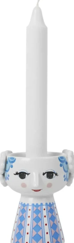 Eva Lysestage H9. 5 cm blå