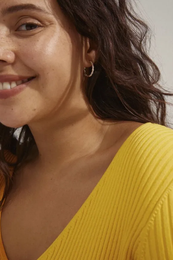 EZO twirled crystal hoops silver-plated