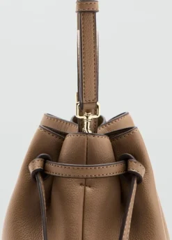 Faux-leather bucket handbag