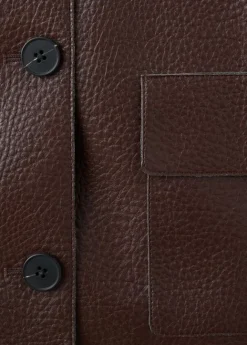 Faux-leather jacket with pockets