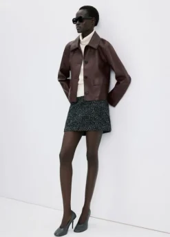 Faux-leather jacket with pockets