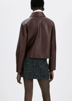 Faux-leather jacket with pockets