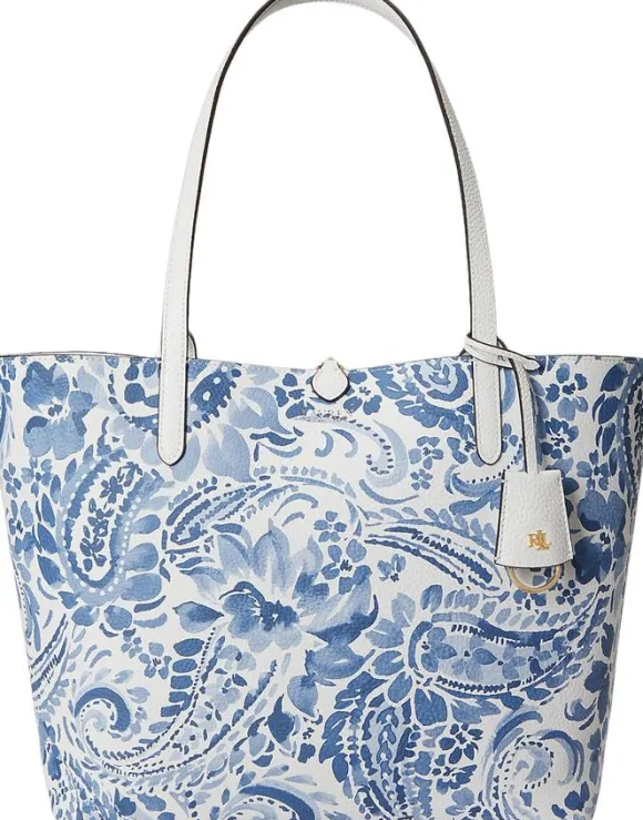 Faux-Leather Large Reversible Tote Bag