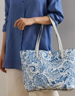Faux-Leather Large Reversible Tote Bag
