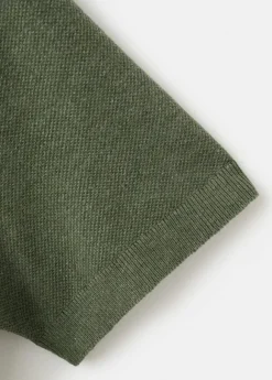 Fine knit polo shirt with microstru