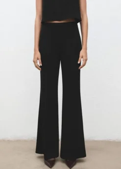 Fine-knit trousers with elastic wai