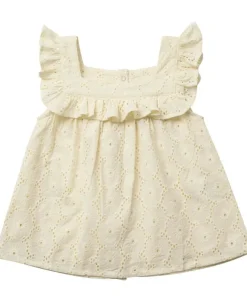 Floral broderie top GOTS