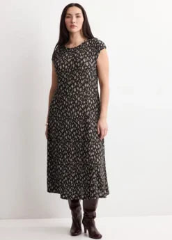Floral-print midi-dress