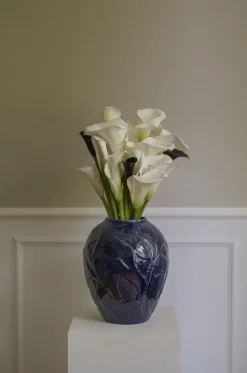 Florita GLAZED Agate Blue, H 30 cm, Vase