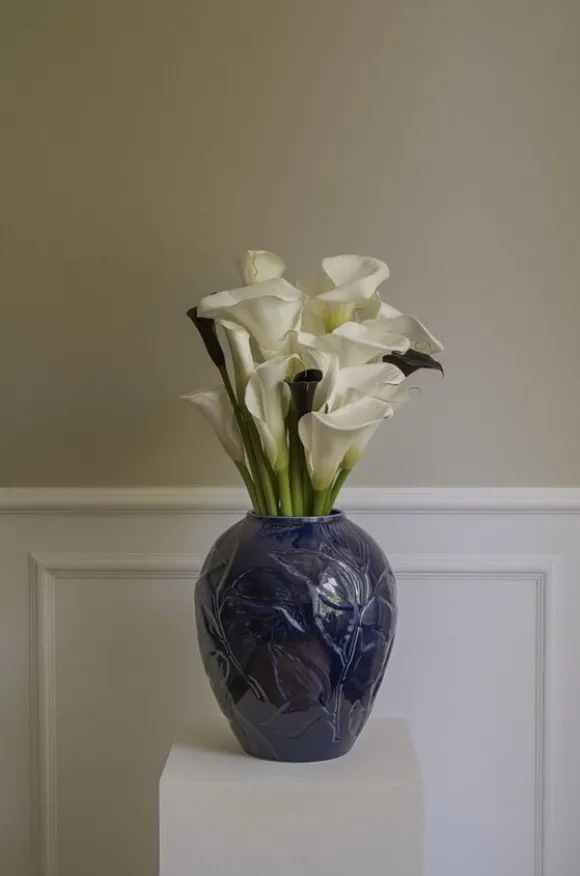 Florita GLAZED Agate Blue, H 30 cm, Vase
