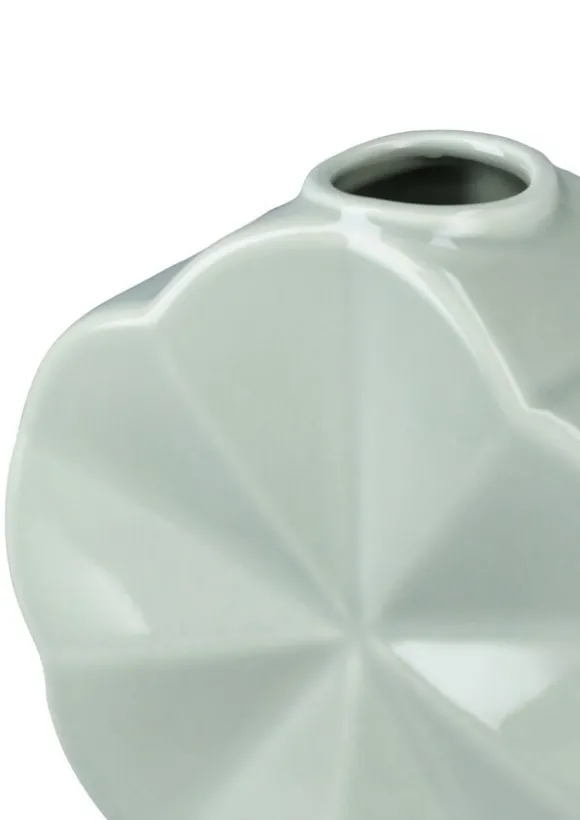 Flower Vase Snerle H14 cm grøn porcelæn