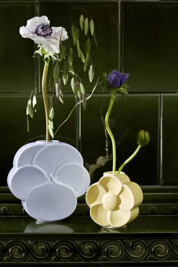 Flower Vase Stedmoderblomst H17 cm blå porcelæn