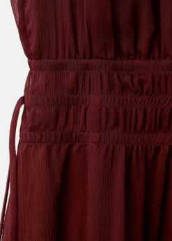 Flowy dress with gathered waist