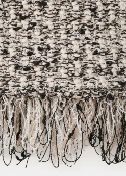 Fringed tweed top