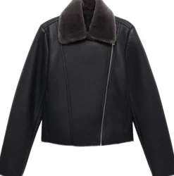 Fur-effect biker jacket