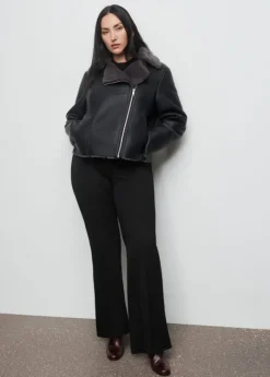 Fur-effect biker jacket