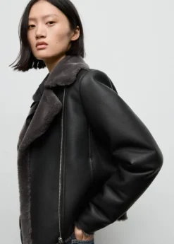 Fur-effect biker jacket