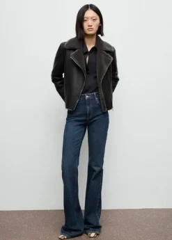 Fur-effect biker jacket