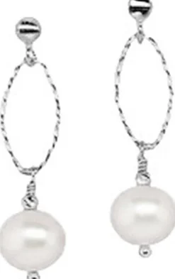 Gina Pearl Earrings - Silver