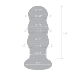 GLAS - RECHARGEABLE REMOTE CONTROLLED VIBRATING BEADED BUTTP